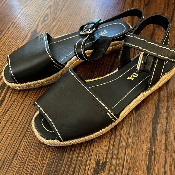 Prada Sandals: fit size 8 1/2- 9 . Great timeless pair - Picture 2 of 6